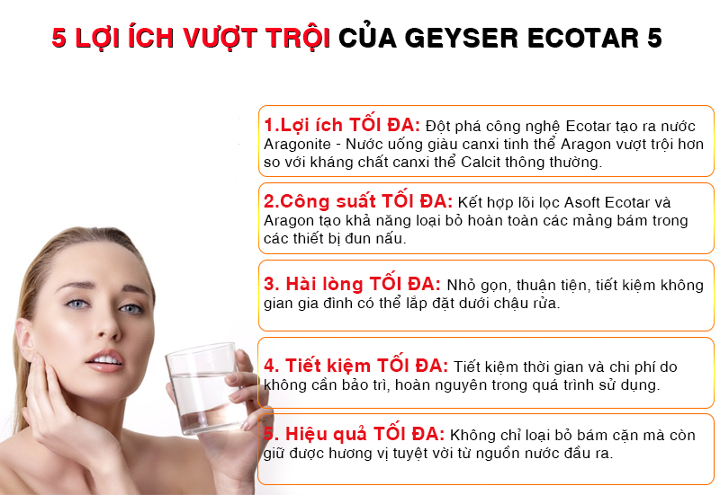 Lợi ích của máy lọc nước Nano Geyser Ecotar 5