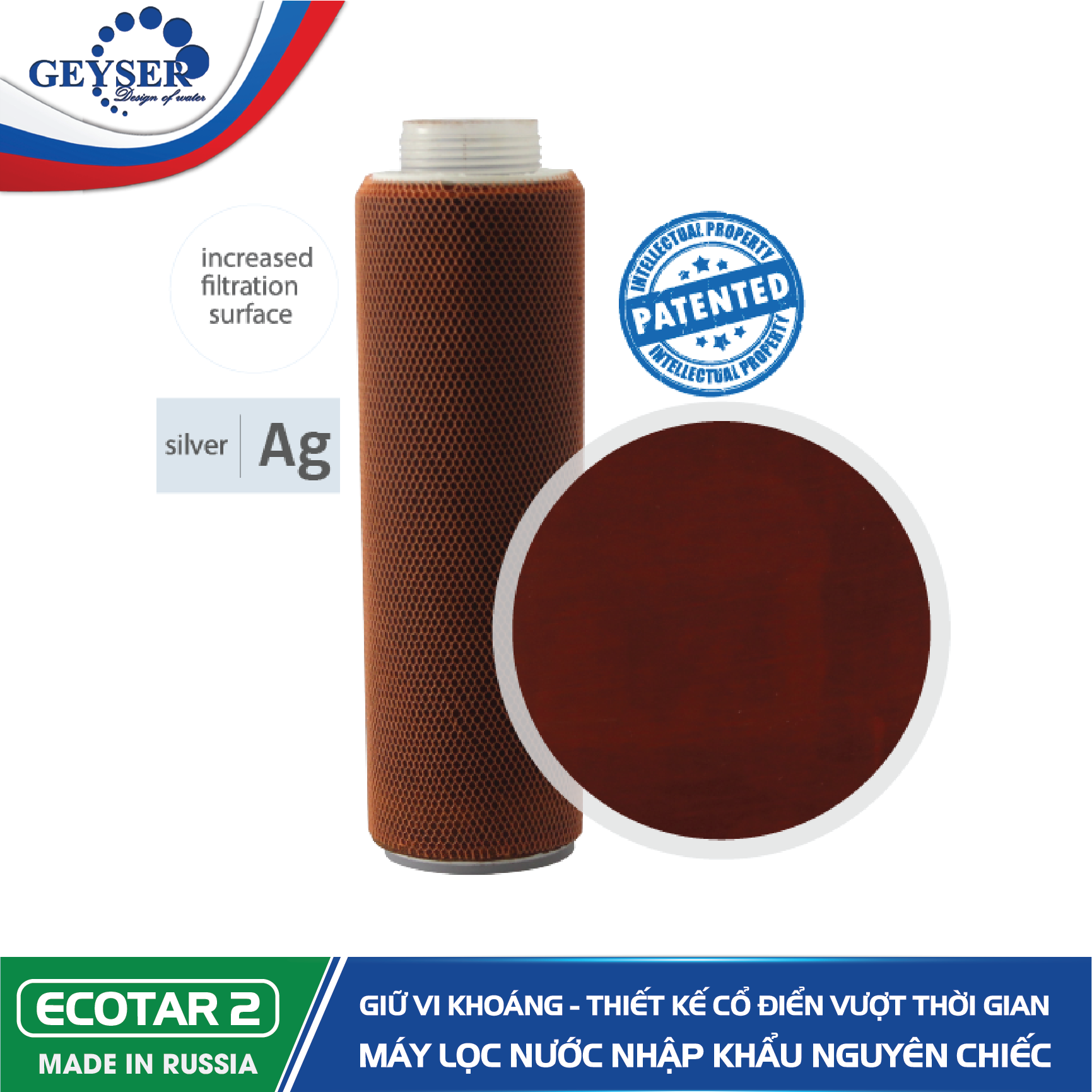 Lõi Aragon máy lọc nước Geyser Ecotar 2