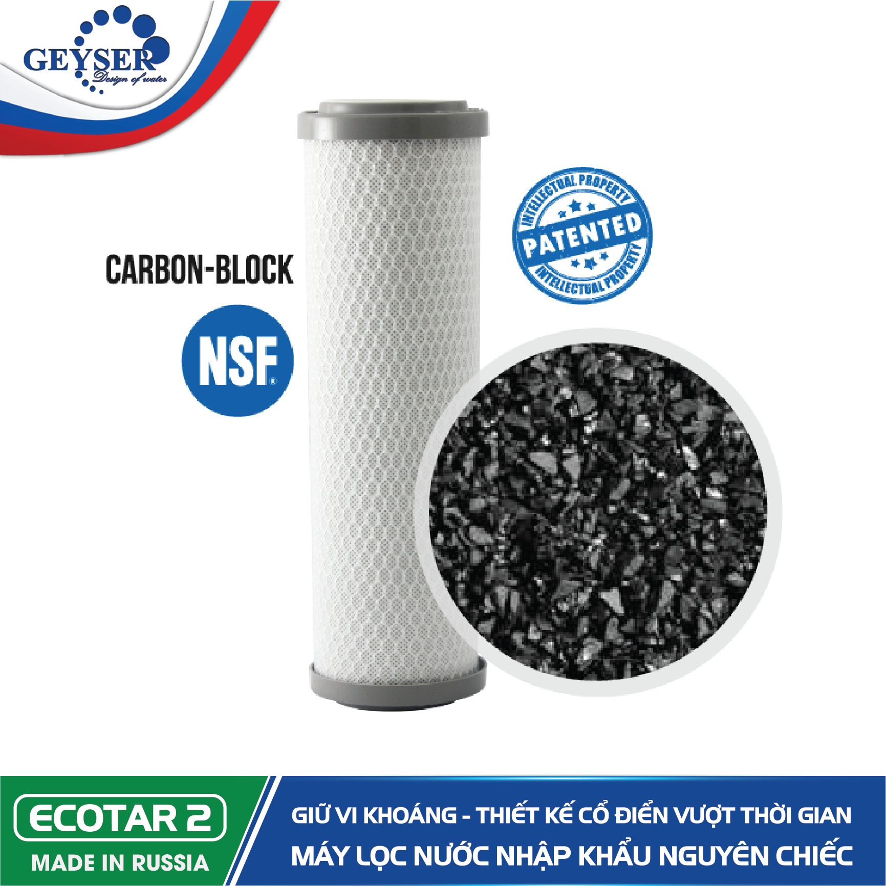 Lõi CBC máy lọc nước Geyser Ecotar 2