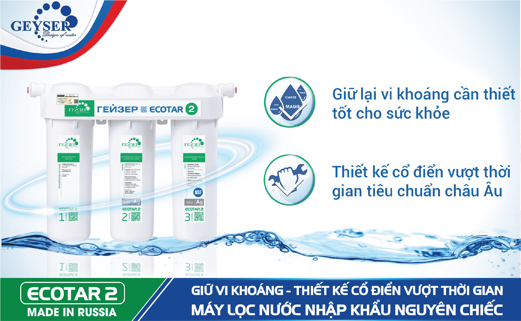 Máy lọc nước Geyser Ecotar 2 giữ khoáng