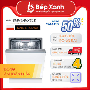 Máy Rửa Chén Âm Tủ Series 4 Bosch SMV4HVX31E/ Nhập Khẩu Ba Lan
